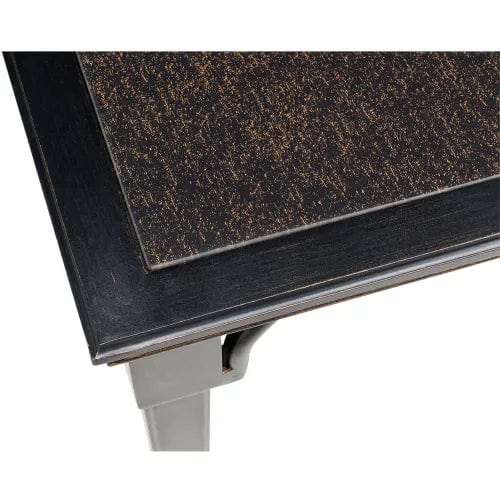 Centerline Dynamics Outdoor Seating 7 Piece Outdoor Dining Set w/ Glass Top Table, Harvest Wheat