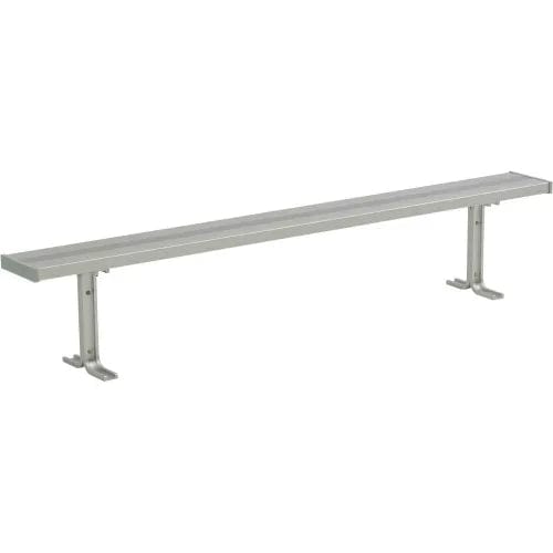 Centerline Dynamics Outdoor Seating 8' Aluminum Park Bench, Backless, Surface Mount