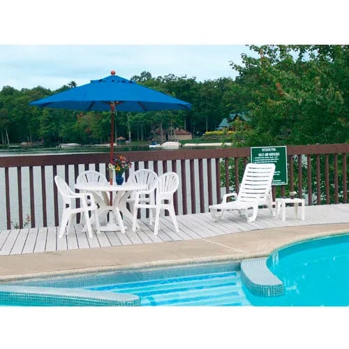 Centerline Dynamics Outdoor Seating Adjustable Resin Chaise, White - Pkg Qty 6