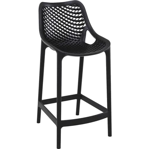 Centerline Dynamics Outdoor Seating Air Resin Counter Stool, Black - Pkg Qty 2
