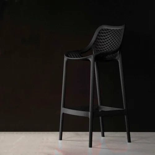 Centerline Dynamics Outdoor Seating Air Resin Counter Stool, Black - Pkg Qty 2