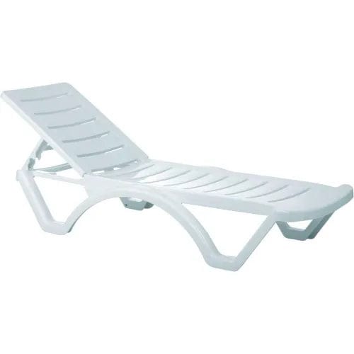 Centerline Dynamics Outdoor Seating Aqua Resin Pool Chaise Lounge, White - Pkg Qty 4