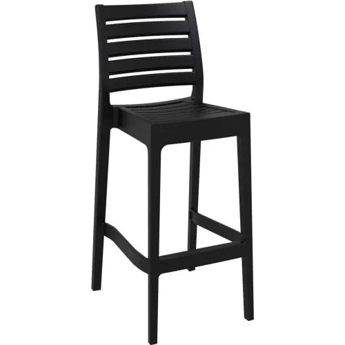 Centerline Dynamics Outdoor Seating Ares Resin Outdoor Barstool, Black - Pkg Qty 2