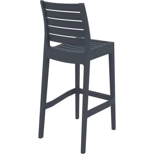 Centerline Dynamics Outdoor Seating Ares Resin Outdoor Barstool, Dark Gray - Pkg Qty 2