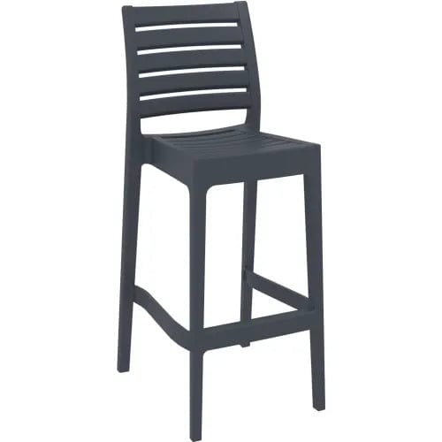 Centerline Dynamics Outdoor Seating Ares Resin Outdoor Barstool, Dark Gray - Pkg Qty 2
