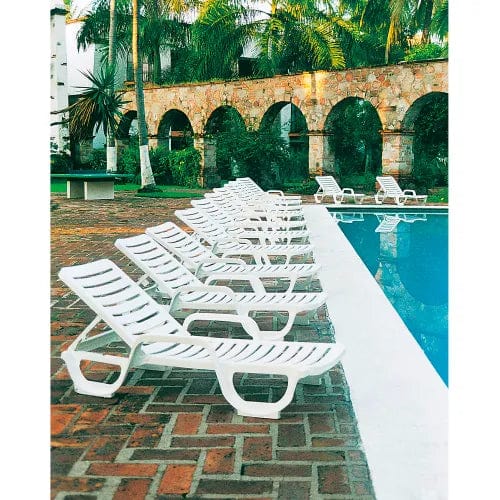 Centerline Dynamics Outdoor Seating Bahia Adjustable Resin Chaise - White - Pkg Qty 18