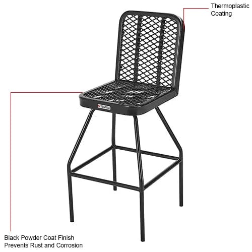 Centerline Dynamics Outdoor Seating Bar Height Outdoor Dining Chair, Expanded Metal, Black