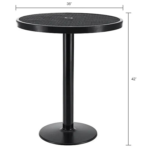 Centerline Dynamics Outdoor Seating Bar Height Outdoor Dining Set, 36" Round x 42"H Table & 4 Chairs, Black