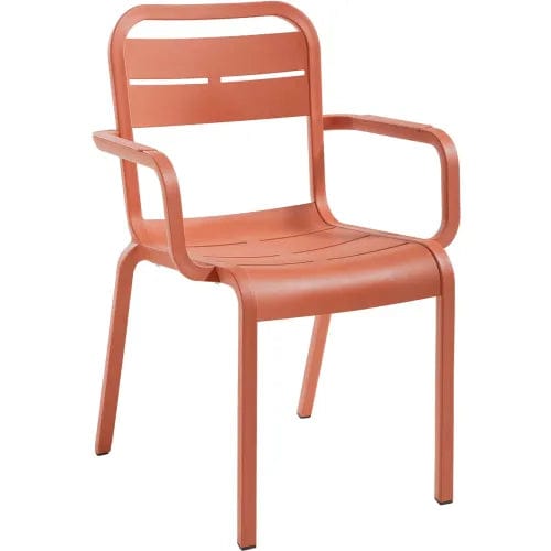 Centerline Dynamics Outdoor Seating Cannes Outdoor Stackable Armchair, Terra Cotta, Pack of 4