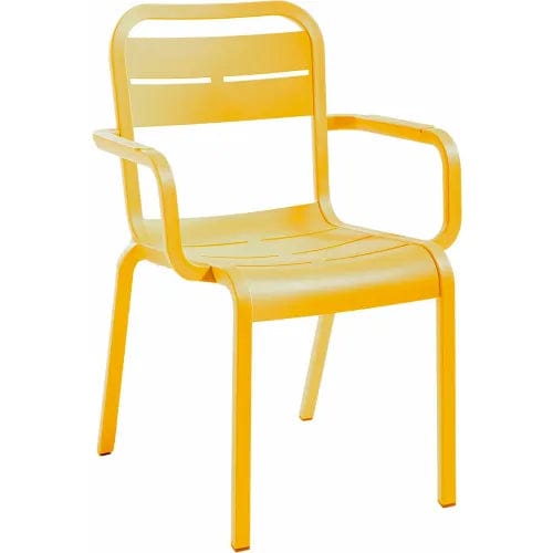 Centerline Dynamics Outdoor Seating Cannes Outdoor Stackable Armchair, Yellow, Pack of 4