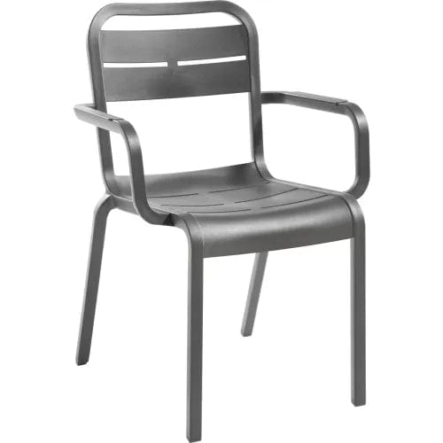 Centerline Dynamics Outdoor Seating Cannes Outdoor Stackable Dining Armchair, Charcoal, Pack of 16