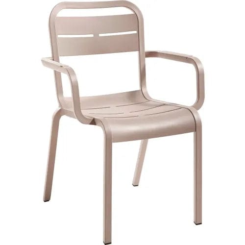 Centerline Dynamics Outdoor Seating Cannes Outdoor Stackable Dining Armchair, French Taupe, Pack of 4