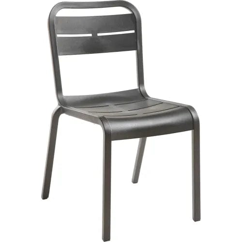 Centerline Dynamics Outdoor Seating Cannes Outdoor Stackable Dining Chair, Charcoal, Pack of 4