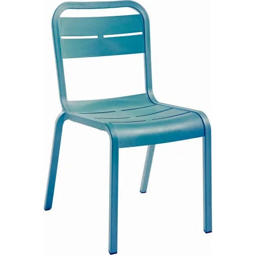 Centerline Dynamics Outdoor Seating Cannes Outdoor Stackable Dining Chair, Mineral Blue, Pack of 18