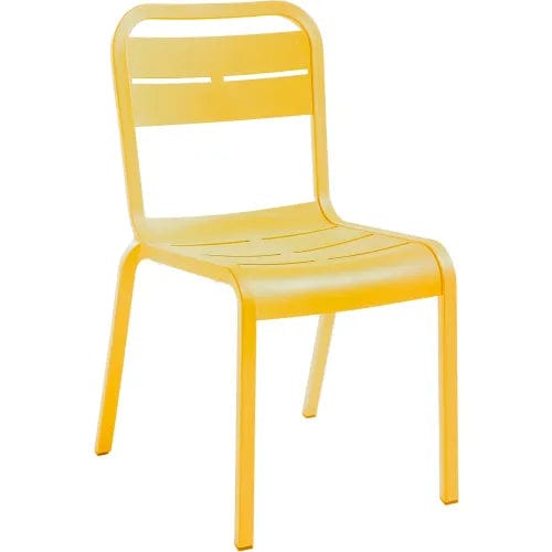 Centerline Dynamics Outdoor Seating Cannes Outdoor Stackable Dining Chair, Yellow, Pack of 18