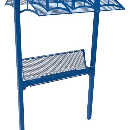 Centerline Dynamics Outdoor Seating Canopy 6' Bench with Back, In-Ground Mount, Blue