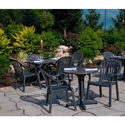 Centerline Dynamics Outdoor Seating Colombo Dining Outdoor Armchair - Charcoal (Sold in Pk. Qty 4) - Pkg Qty 4