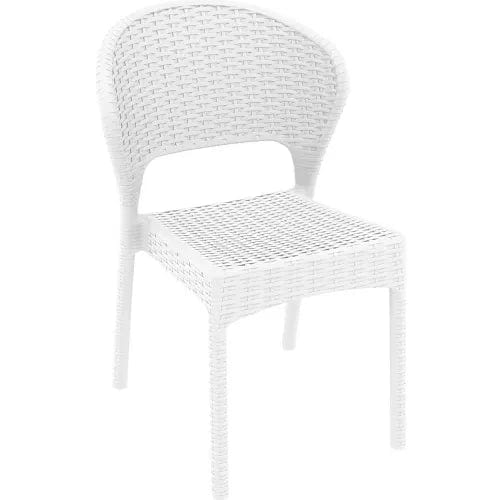 Centerline Dynamics Outdoor Seating Daytona Resin Wickerlook Dining Chair, White - Pkg Qty 2