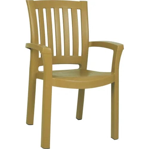 Centerline Dynamics Outdoor Seating Dining Arm Chair, Teak Brown - Pkg Qty 4