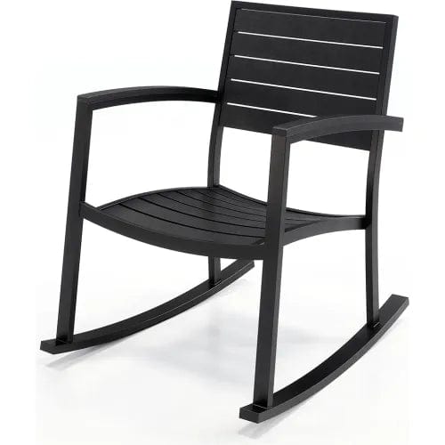 Centerline Dynamics Outdoor Seating Eveleen Indoor & Outdoor Rocking Chair, Black