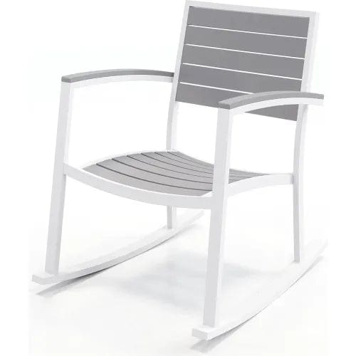 Centerline Dynamics Outdoor Seating Eveleen Indoor & Outdoor Rocking Chair, Gray/White