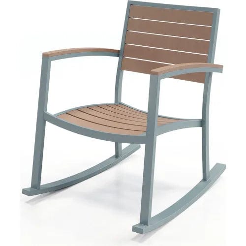 Centerline Dynamics Outdoor Seating Eveleen Indoor & Outdoor Rocking Chair, Mocha/Silver
