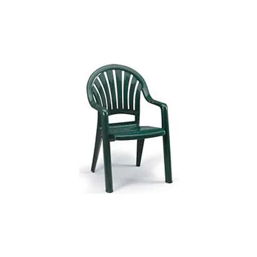 Centerline Dynamics Outdoor Seating Fanback Stacking Outdoor Armchair - Green - Pkg Qty 16