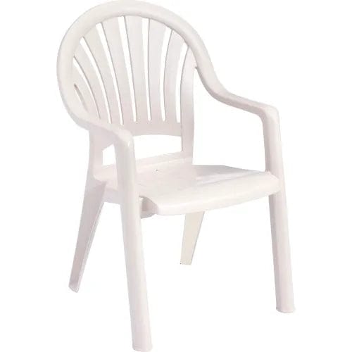 Centerline Dynamics Outdoor Seating Fanback Stacking Outdoor Armchair - White - Pkg Qty 16