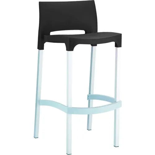Centerline Dynamics Outdoor Seating Gio Resin Outdoor Bar Stool, Black - Pkg Qty 2
