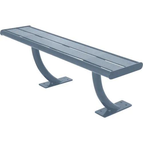 Centerline Dynamics Outdoor Seating Hartford 4' Bench without Back, Surface Mount, Gray