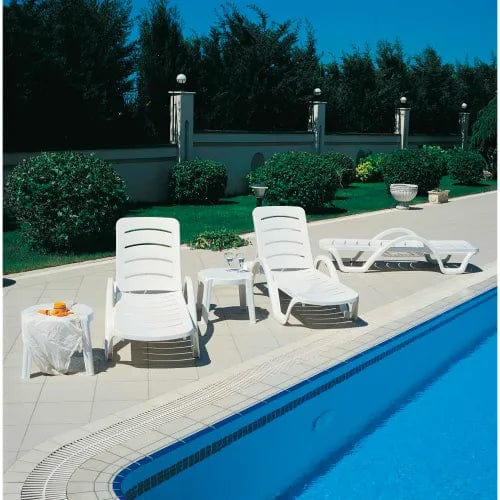Centerline Dynamics Outdoor Seating Havana Sunrise Pool Chaise Lounge with Arms, White - Pkg Qty 4