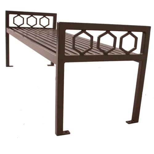 Centerline Dynamics Outdoor Seating Huntington 8' Bench without Back, Surface Mount, Brown