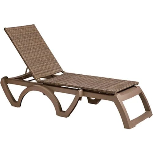 Centerline Dynamics Outdoor Seating Java Adj. Chaise Lounge, Mochaccino Wicker Weave w/ French Taupe Resin Frame - Pkg Qty 2