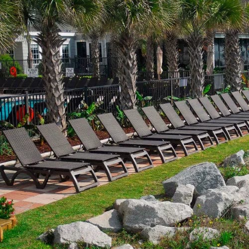 Centerline Dynamics Outdoor Seating Java Wicker Adj. Chaise Lounge, Bronze Wicker Weave On A Bronze Resin Frame - Pkg Qty 16