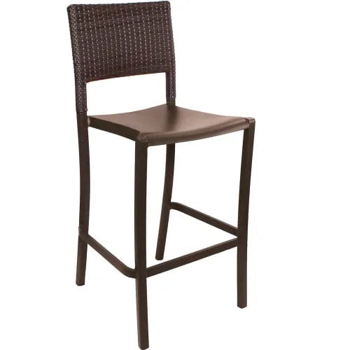Centerline Dynamics Outdoor Seating Java Wicker Stacking Barstool, Bronze, Pack of 8