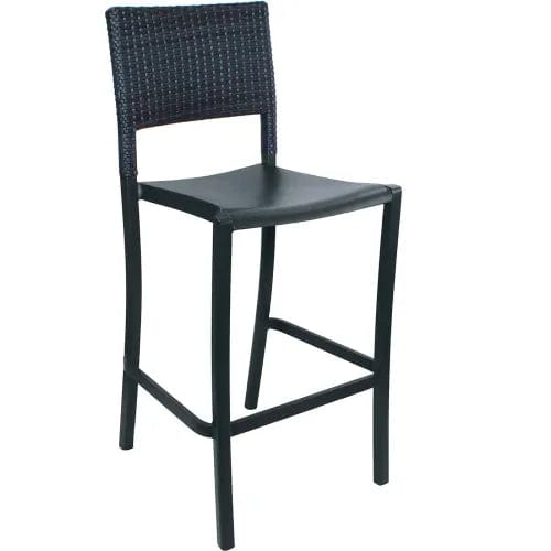 Centerline Dynamics Outdoor Seating Java Wicker Stacking Barstool, Charcoal, Pack of 2