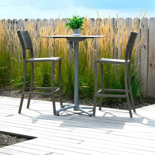 Centerline Dynamics Outdoor Seating Java Wicker Stacking Barstool, French Taupe, Pack of 2