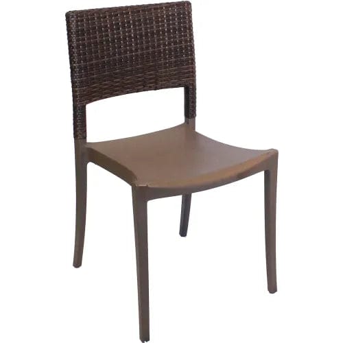 Centerline Dynamics Outdoor Seating Java Wicker Stacking Sidechair, Bronze, Pack of 4