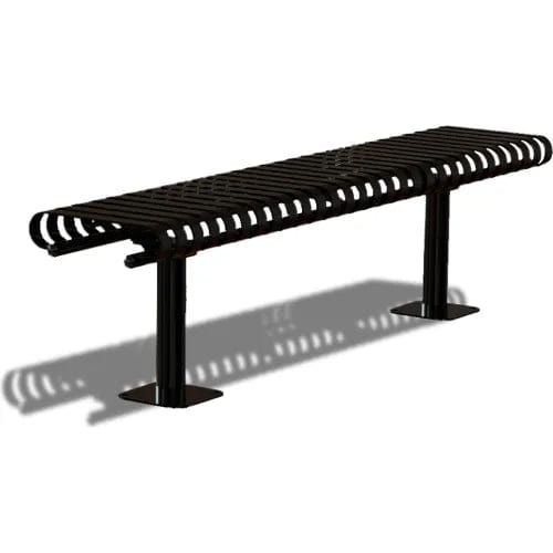 Centerline Dynamics Outdoor Seating Kensington 72" Vertical Slat Bench, Backless, Black