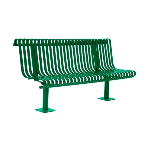 Centerline Dynamics Outdoor Seating Kensington Bench w/ Back, Surface Mount, 72"L, Green