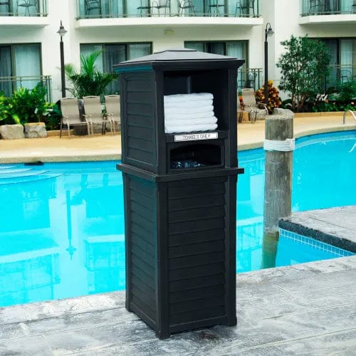 Centerline Dynamics Outdoor Seating Lakeland Single Unit Towel Valet, Black