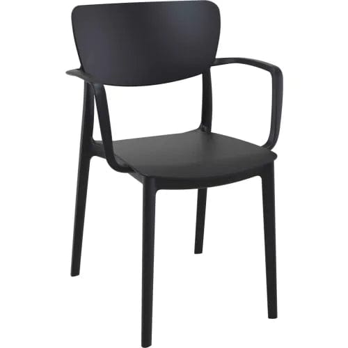 Centerline Dynamics Outdoor Seating Lisa Resin Outdoor Dining Arm Chair, Black - Pkg Qty 2