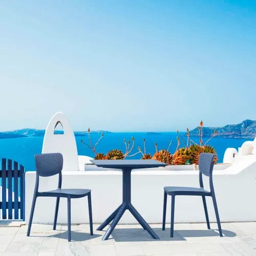 Centerline Dynamics Outdoor Seating Lucy 3 Piece Outdoor Bistro Set, 23-5/8"W x 29-1/2"H Table, Dark Gray