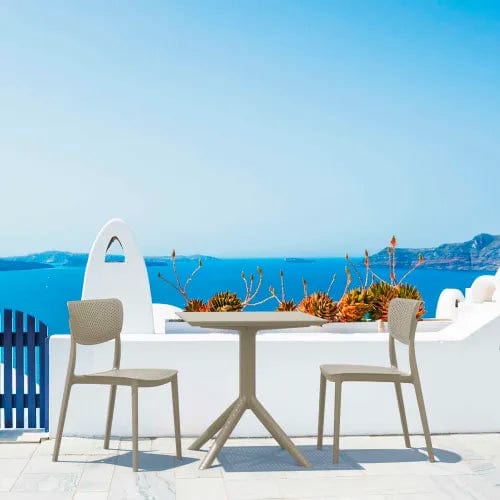 Centerline Dynamics Outdoor Seating Lucy 3 Piece Outdoor Bistro Set, 23-5/8"W x 29-1/2"H Table, Taupe