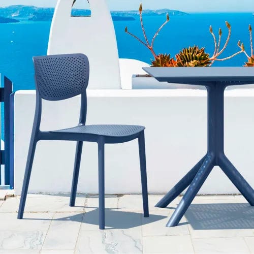 Centerline Dynamics Outdoor Seating Lucy 3 Piece Outdoor Bistro Set, 27-1/2"W x 29-1/2"H Table, Dark Gray