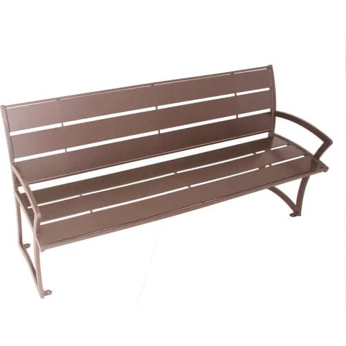 Centerline Dynamics Outdoor Seating Madison 6' Outdoor Bench with Back, Surface Mount, Brown
