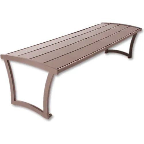 Centerline Dynamics Outdoor Seating Madison 6' Outdoor Bench without Back & with Armrests, Surface Mount, Brown