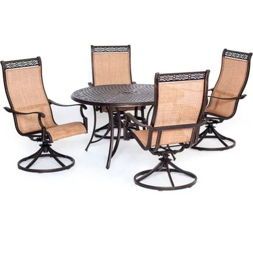 Centerline Dynamics Outdoor Seating Manor 5 Piece Outdoor Dining Set w/ 4 Swivel Rockers