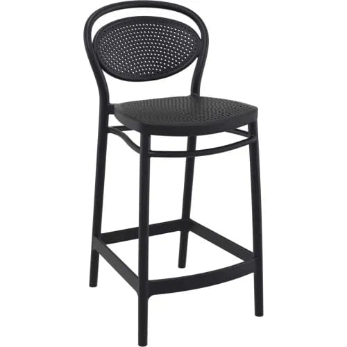 Centerline Dynamics Outdoor Seating Marcel Resin Counter Stool, Black - Pkg Qty 2