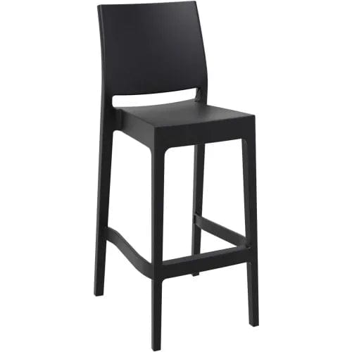 Centerline Dynamics Outdoor Seating Maya Resin Bar Stool, Black - Pkg Qty 2